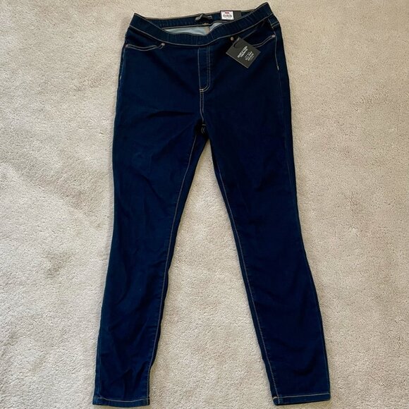 Simply Vera Vera Wang Mid Rise Navy Blue Large Denim Legging - Picture 1 of 6